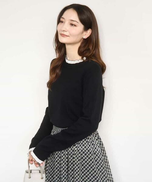 MK MICHEL KLEIN / エムケーミッシェルクラン ニット・セーター | ミニフリルデザインニット/洗える | 詳細9