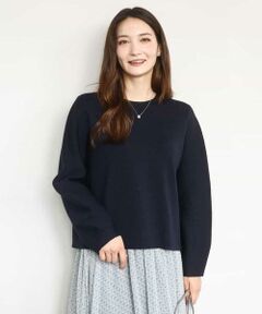 MK MICHEL KLEIN / エムケーミッシェルクラン ニット・セーター | スムース編みバック釦ニット/洗える