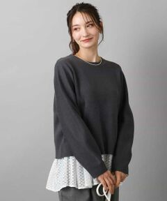 MK MICHEL KLEIN / エムケーミッシェルクラン ニット・セーター | スムース編みバック釦ニット/洗える