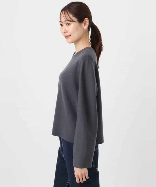 MK MICHEL KLEIN / エムケーミッシェルクラン ニット・セーター | スムース編みバック釦ニット/洗える | 詳細11