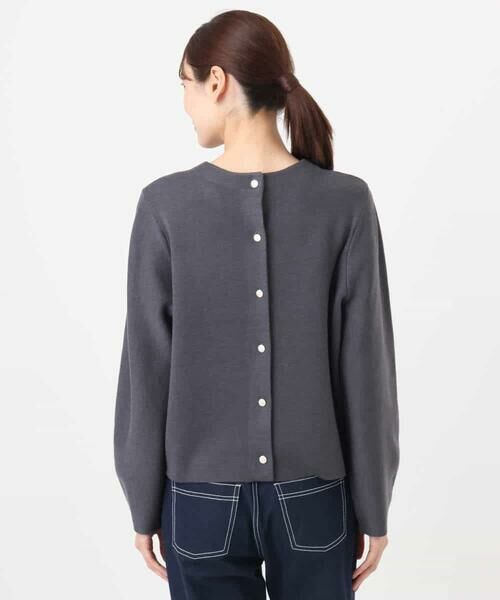 MK MICHEL KLEIN / エムケーミッシェルクラン ニット・セーター | スムース編みバック釦ニット/洗える | 詳細12