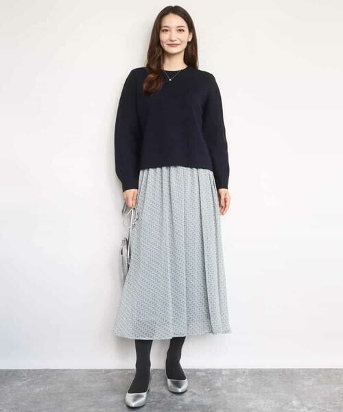 MK MICHEL KLEIN / エムケーミッシェルクラン ニット・セーター | スムース編みバック釦ニット/洗える | 詳細2