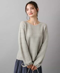 MK MICHEL KLEIN / エムケーミッシェルクラン ニット・セーター | シアーボーダーボリュームパフスリーブニット/洗える