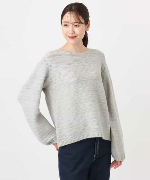 MK MICHEL KLEIN / エムケーミッシェルクラン ニット・セーター | シアーボーダーボリュームパフスリーブニット/洗える | 詳細26