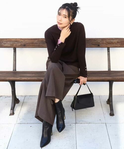 MK MICHEL KLEIN / エムケーミッシェルクラン ニット・セーター | 配色レイヤードデザインニット/洗える | 詳細21