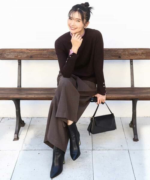 MK MICHEL KLEIN / エムケーミッシェルクラン ニット・セーター | 配色レイヤードデザインニット/洗える | 詳細22