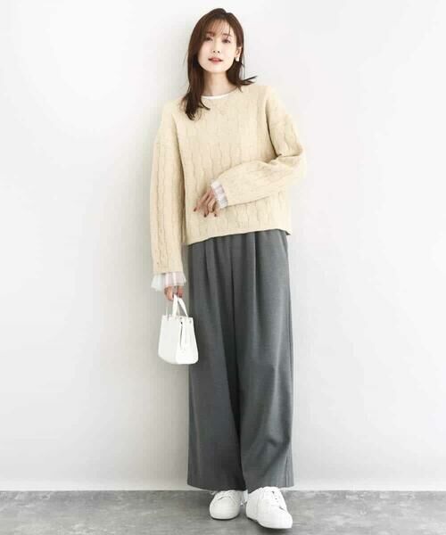 MK MICHEL KLEIN / エムケーミッシェルクラン ニット・セーター | スパンコールラメ入りニット/洗える | 詳細12