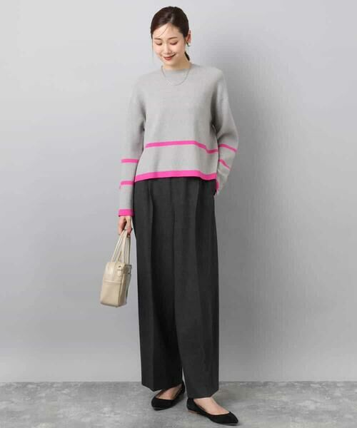 MK MICHEL KLEIN / エムケーミッシェルクラン ニット・セーター | 配色ライン片畦編みニット/洗える | 詳細14