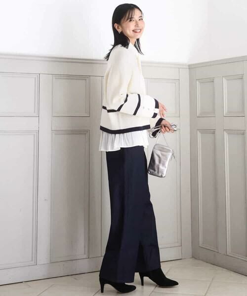 MK MICHEL KLEIN / エムケーミッシェルクラン ニット・セーター | 配色ライン片畦編みニット/洗える | 詳細20