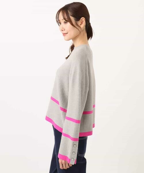 MK MICHEL KLEIN / エムケーミッシェルクラン ニット・セーター | 配色ライン片畦編みニット/洗える | 詳細27
