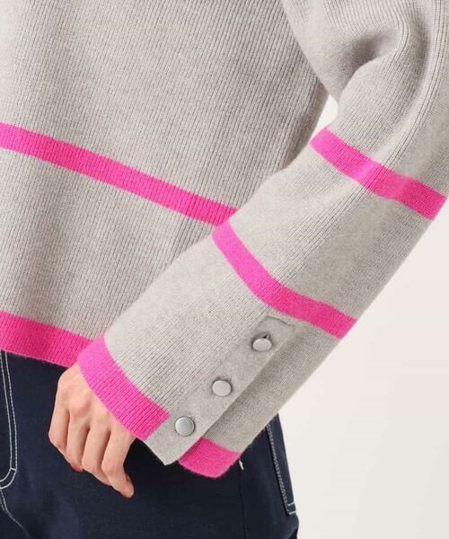 MK MICHEL KLEIN / エムケーミッシェルクラン ニット・セーター | 配色ライン片畦編みニット/洗える | 詳細30