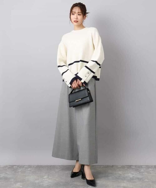 MK MICHEL KLEIN / エムケーミッシェルクラン ニット・セーター | 配色ライン片畦編みニット/洗える | 詳細8