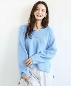 MK MICHEL KLEIN / エムケーミッシェルクラン ニット・セーター | 片畦編みVネックニット/洗える