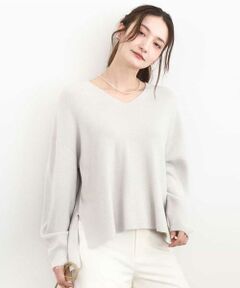 MK MICHEL KLEIN / エムケーミッシェルクラン ニット・セーター | 片畦編みVネックニット/洗える