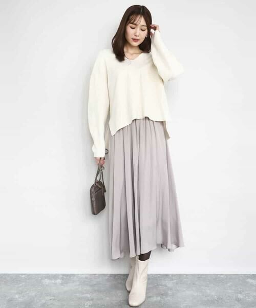 MK MICHEL KLEIN / エムケーミッシェルクラン ニット・セーター | 片畦編みVネックニット/洗える | 詳細15