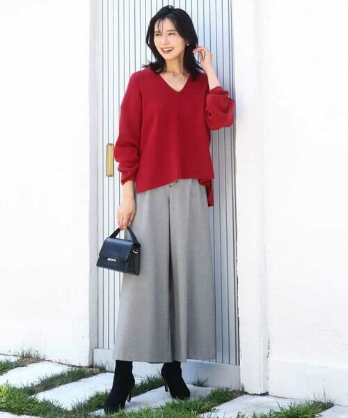 MK MICHEL KLEIN / エムケーミッシェルクラン ニット・セーター | 片畦編みVネックニット/洗える | 詳細29