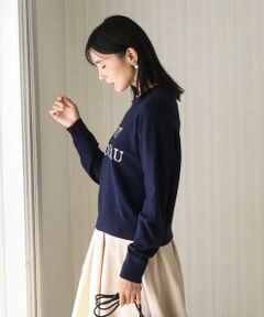 MK MICHEL KLEIN / エムケーミッシェルクラン ニット・セーター | ロゴ入りウール混ニット/前後2way/洗える