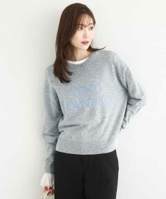 MK MICHEL KLEIN / エムケーミッシェルクラン ニット・セーター | ロゴ入りウール混ニット/前後2way/洗える