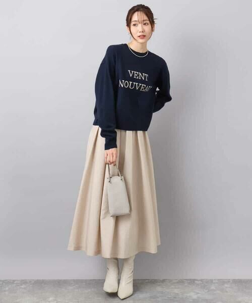 MK MICHEL KLEIN / エムケーミッシェルクラン ニット・セーター | ロゴ入りウール混ニット/前後2way/洗える | 詳細12