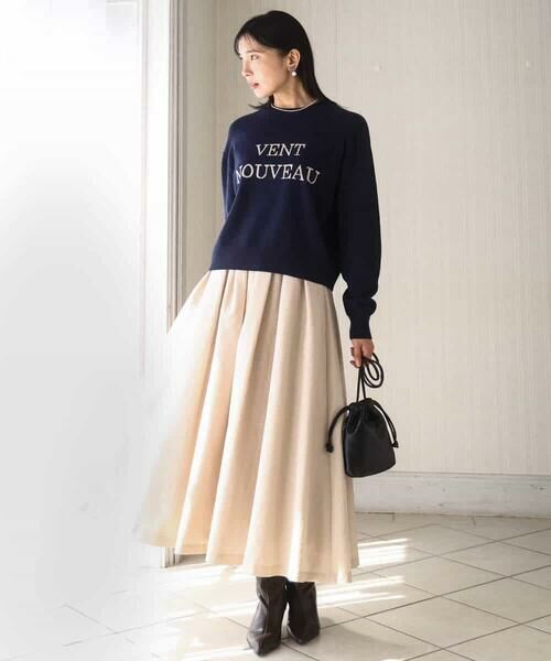 MK MICHEL KLEIN / エムケーミッシェルクラン ニット・セーター | ロゴ入りウール混ニット/前後2way/洗える | 詳細17