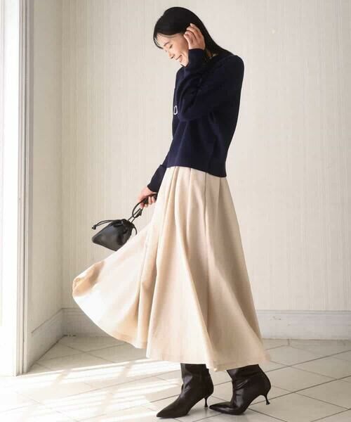 MK MICHEL KLEIN / エムケーミッシェルクラン ニット・セーター | ロゴ入りウール混ニット/前後2way/洗える | 詳細18