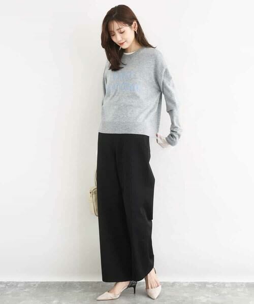 MK MICHEL KLEIN / エムケーミッシェルクラン ニット・セーター | ロゴ入りウール混ニット/前後2way/洗える | 詳細4