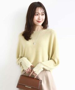 MK MICHEL KLEIN / エムケーミッシェルクラン ニット・セーター | ラメ入りドルマンスリーブ畦編みニット/洗える