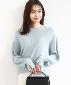 MK MICHEL KLEIN / エムケーミッシェルクラン ニット・セーター | ラメ入りドルマンスリーブ畦編みニット/洗える