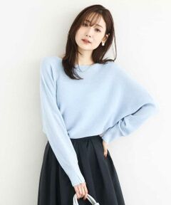 MK MICHEL KLEIN / エムケーミッシェルクラン ニット・セーター | ラメ入りドルマンスリーブ畦編みニット/洗える