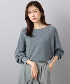 MK MICHEL KLEIN / エムケーミッシェルクラン ニット・セーター | ラメ入りドルマンスリーブ畦編みニット/洗える