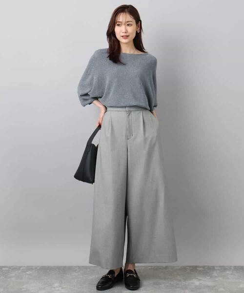 MK MICHEL KLEIN / エムケーミッシェルクラン ニット・セーター | ラメ入りドルマンスリーブ畦編みニット/洗える | 詳細11