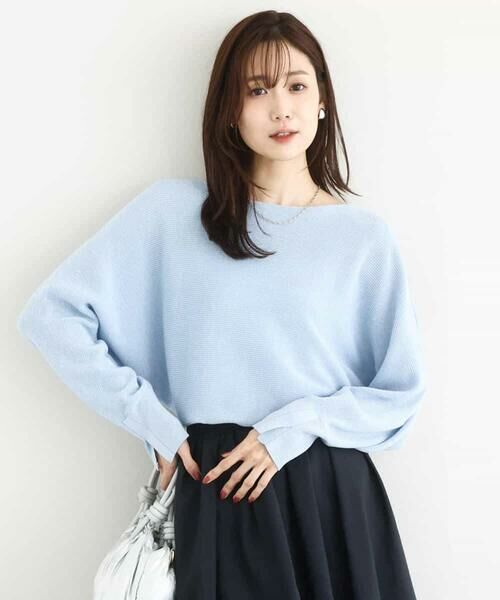 MK MICHEL KLEIN / エムケーミッシェルクラン ニット・セーター | ラメ入りドルマンスリーブ畦編みニット/洗える | 詳細18