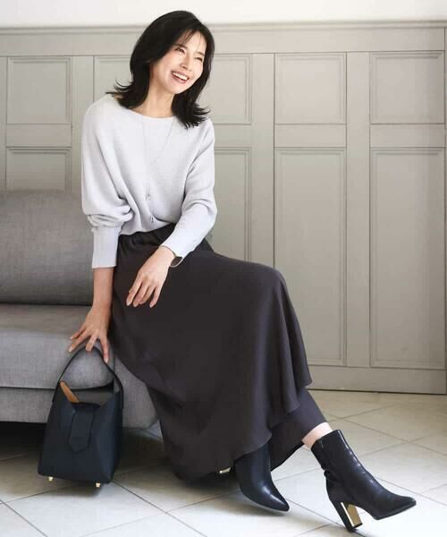 MK MICHEL KLEIN / エムケーミッシェルクラン ニット・セーター | ラメ入りドルマンスリーブ畦編みニット/洗える | 詳細24