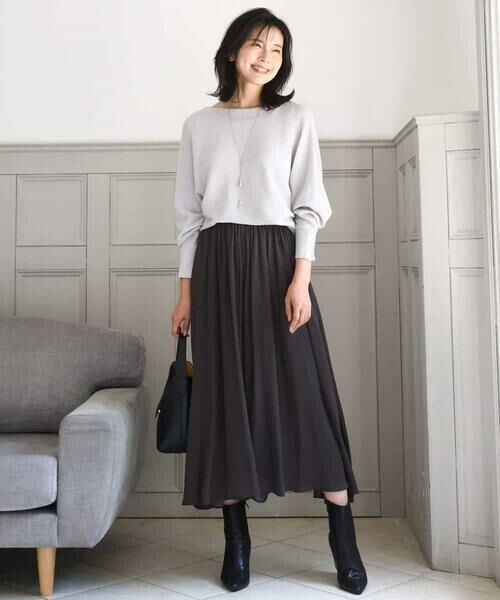 MK MICHEL KLEIN / エムケーミッシェルクラン ニット・セーター | ラメ入りドルマンスリーブ畦編みニット/洗える | 詳細26