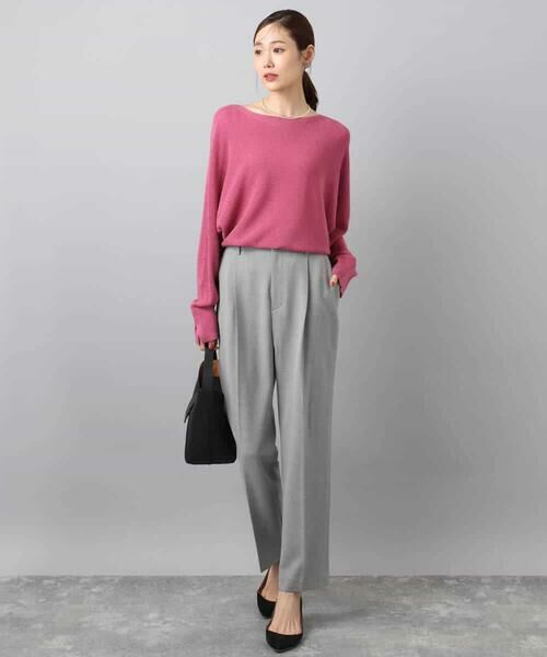 MK MICHEL KLEIN / エムケーミッシェルクラン ニット・セーター | ラメ入りドルマンスリーブ畦編みニット/洗える | 詳細3