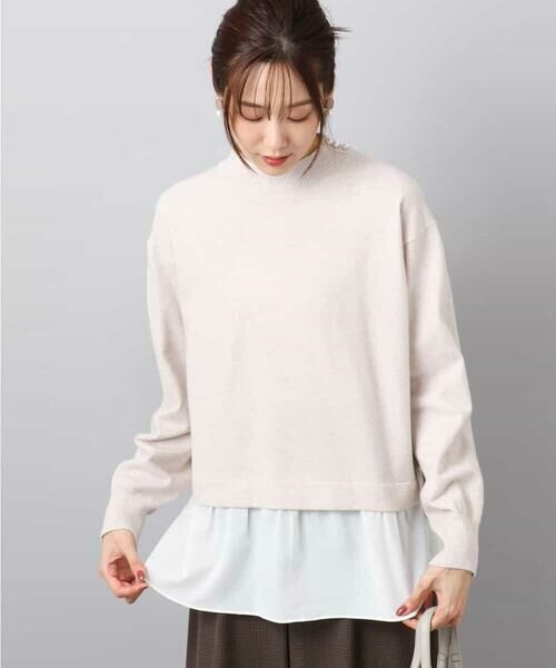 MK MICHEL KLEIN / エムケーミッシェルクラン ニット・セーター | レイヤードデザインチュニックニット/洗える | 詳細11