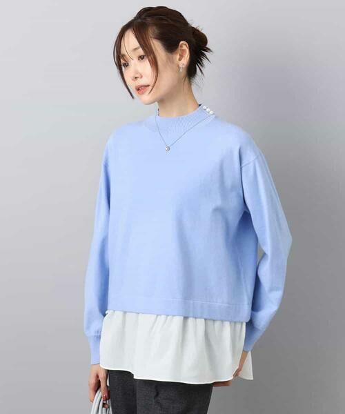 MK MICHEL KLEIN / エムケーミッシェルクラン ニット・セーター | レイヤードデザインチュニックニット/洗える | 詳細4