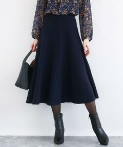 MK MICHEL KLEIN / エムケーミッシェルクラン ロング・マキシ丈スカート | スムース編みニットフレアースカート/洗える