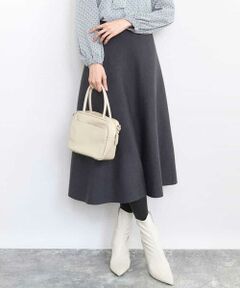 MK MICHEL KLEIN / エムケーミッシェルクラン ロング・マキシ丈スカート | スムース編みニットフレアースカート/洗える