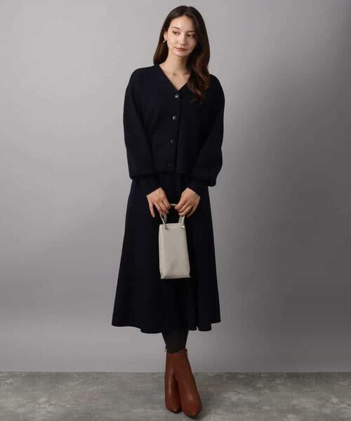 MK MICHEL KLEIN / エムケーミッシェルクラン ロング・マキシ丈スカート | スムース編みニットフレアースカート/洗える | 詳細1