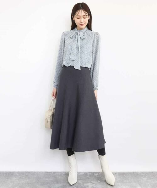 MK MICHEL KLEIN / エムケーミッシェルクラン ロング・マキシ丈スカート | スムース編みニットフレアースカート/洗える | 詳細12