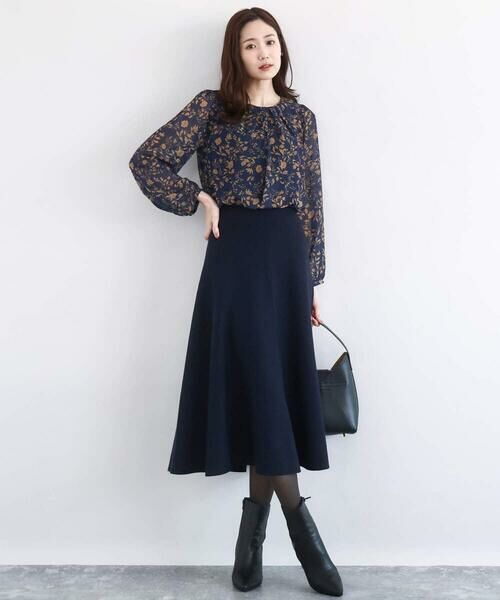 MK MICHEL KLEIN / エムケーミッシェルクラン ロング・マキシ丈スカート | スムース編みニットフレアースカート/洗える | 詳細15