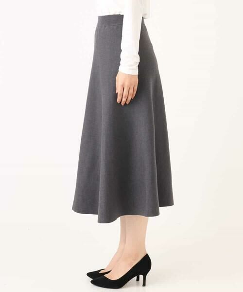 MK MICHEL KLEIN / エムケーミッシェルクラン ロング・マキシ丈スカート | スムース編みニットフレアースカート/洗える | 詳細17