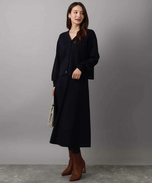 MK MICHEL KLEIN / エムケーミッシェルクラン ロング・マキシ丈スカート | スムース編みニットフレアースカート/洗える | 詳細2