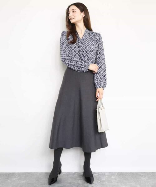 MK MICHEL KLEIN / エムケーミッシェルクラン ロング・マキシ丈スカート | スムース編みニットフレアースカート/洗える | 詳細8