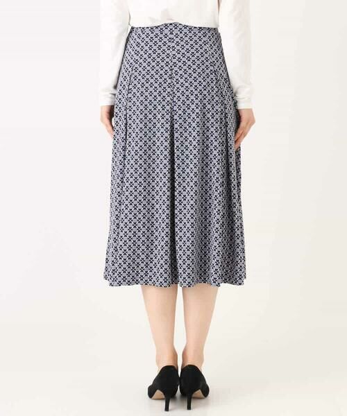 MK MICHEL KLEIN / エムケーミッシェルクラン ロング・マキシ丈スカート | スクエア幾何柄フレアースカート/洗える | 詳細14