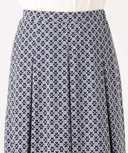 MK MICHEL KLEIN / エムケーミッシェルクラン ロング・マキシ丈スカート | スクエア幾何柄フレアースカート/洗える | 詳細15