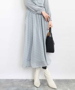 MK MICHEL KLEIN / エムケーミッシェルクラン ロング・マキシ丈スカート | チェック柄シフォンスカート/洗える