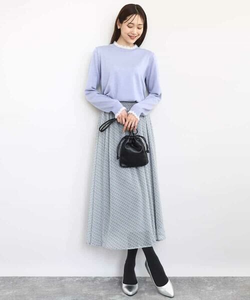 MK MICHEL KLEIN / エムケーミッシェルクラン ロング・マキシ丈スカート | チェック柄シフォンスカート/洗える | 詳細19