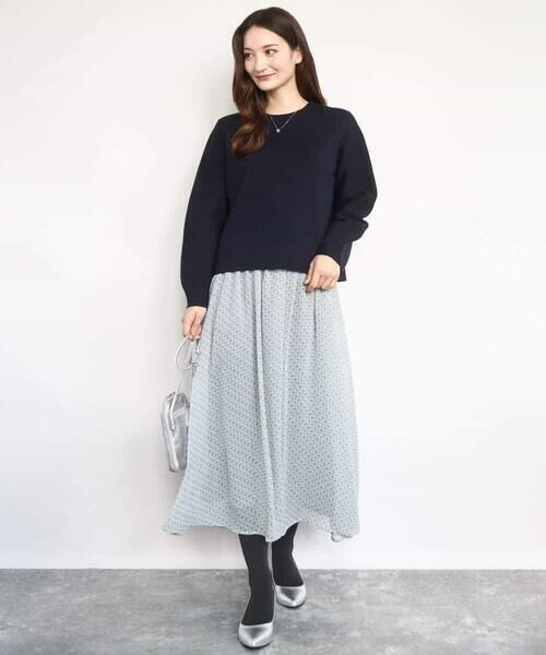 MK MICHEL KLEIN / エムケーミッシェルクラン ロング・マキシ丈スカート | チェック柄シフォンスカート/洗える | 詳細26